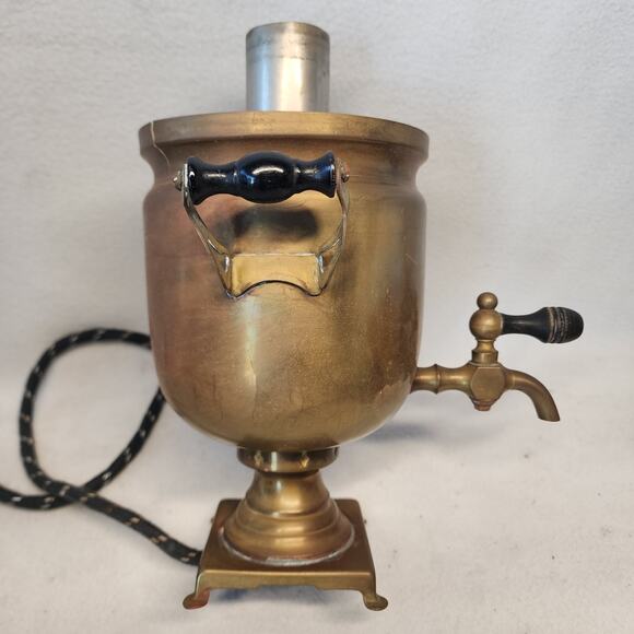 11" Samovar Russian Tula brass antique electric cord Stamped - Picture 10 of 15